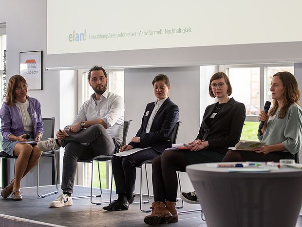 Podiumsdiskussion zur Umsetzung der EU-Entwaldungsverordnung ©Oroverde - M. Schulze-Vorberg