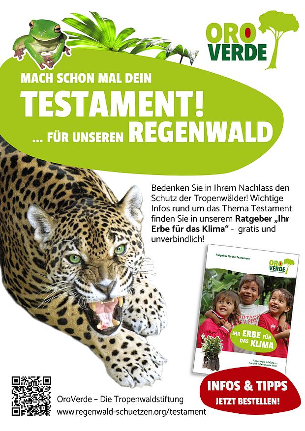 OroVerde "Mach schon mal dein Testament! ...für den Regenwald" – Testament Ratgeber bestellen 