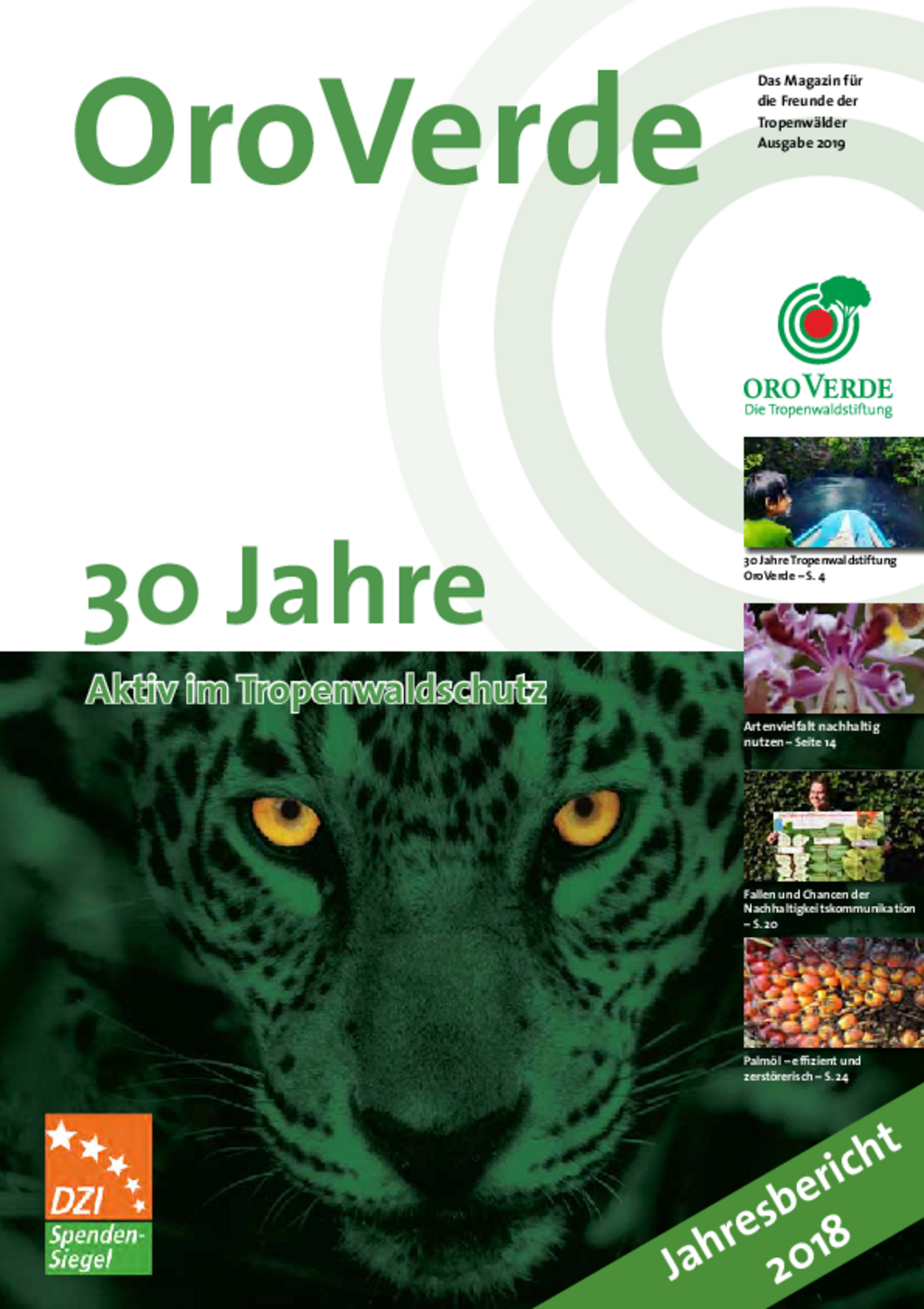 OroVerde-Magazin 2019 mit Tätigkeitsbericht 2018