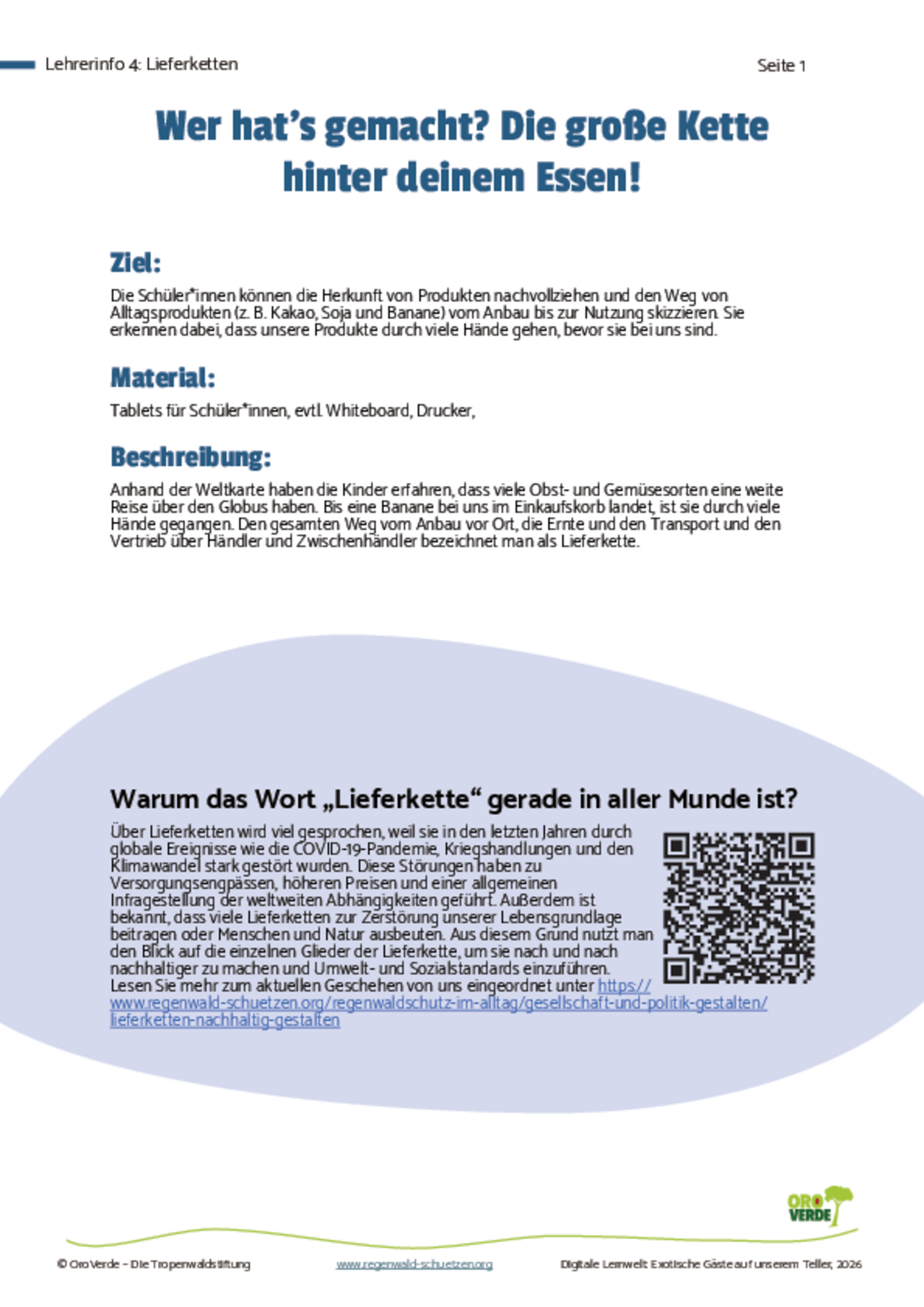 Lehrerinfo Lieferketten