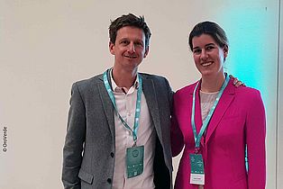 Torsten Klimpel und Anique Hillbrand nach dem gelungenen Sideevent "Wissensmarktplatz".  ©OroVerde