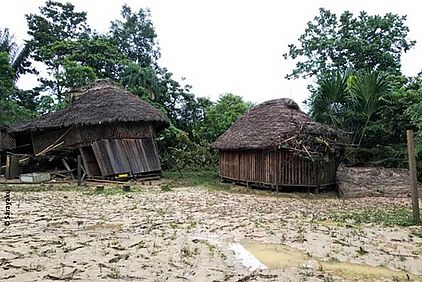 Die Hütten der indigenen Bevölkerung hielten den Wassermassen nicht stand und wurden weggespült. ©Sarayaku