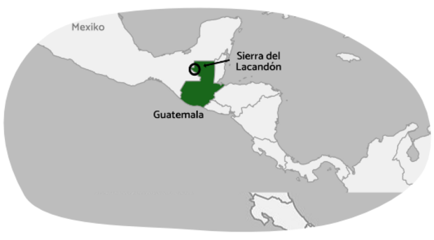 Karte des Projektstandortes im Nationalpark Sirra del Lacandón