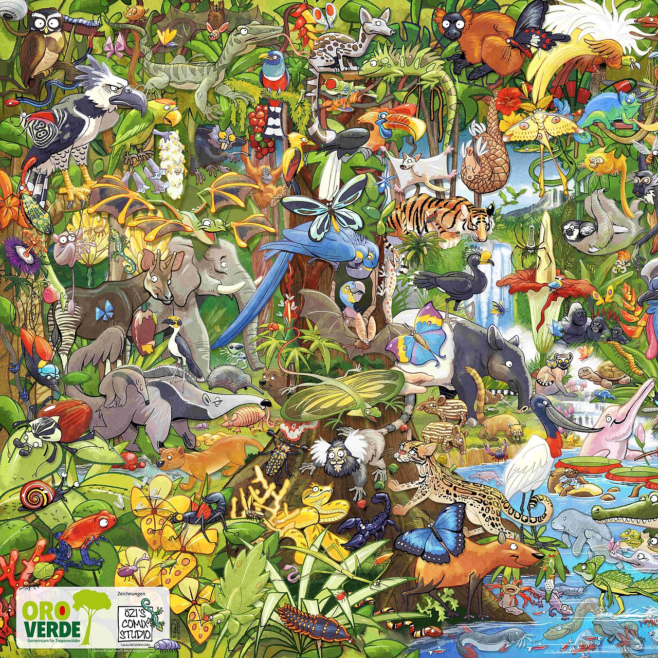 Unterrichstmaterial OroVerde: Wimmelposter Illustration von Özis Comix Studio