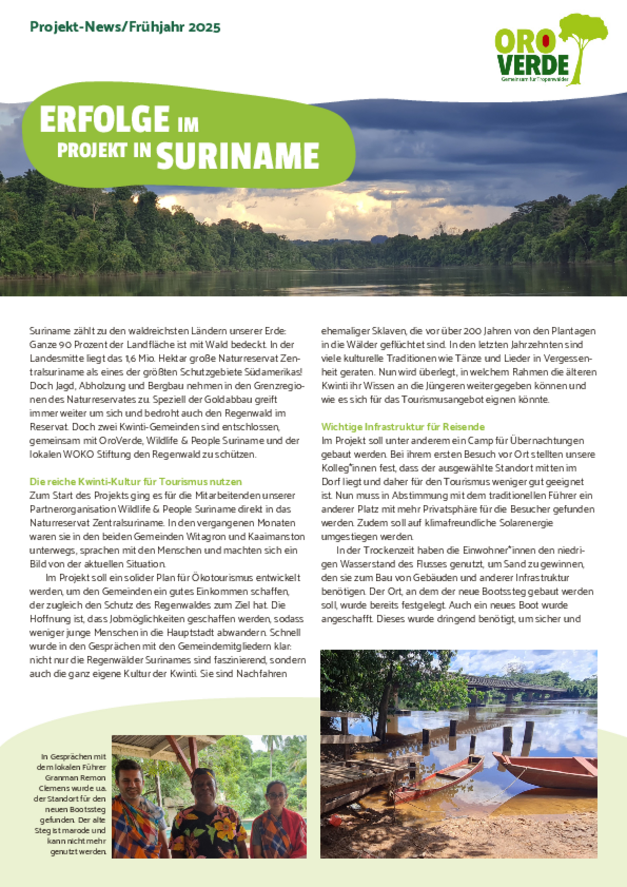 OroVerde Fortschrittsbericht Suriname 2025