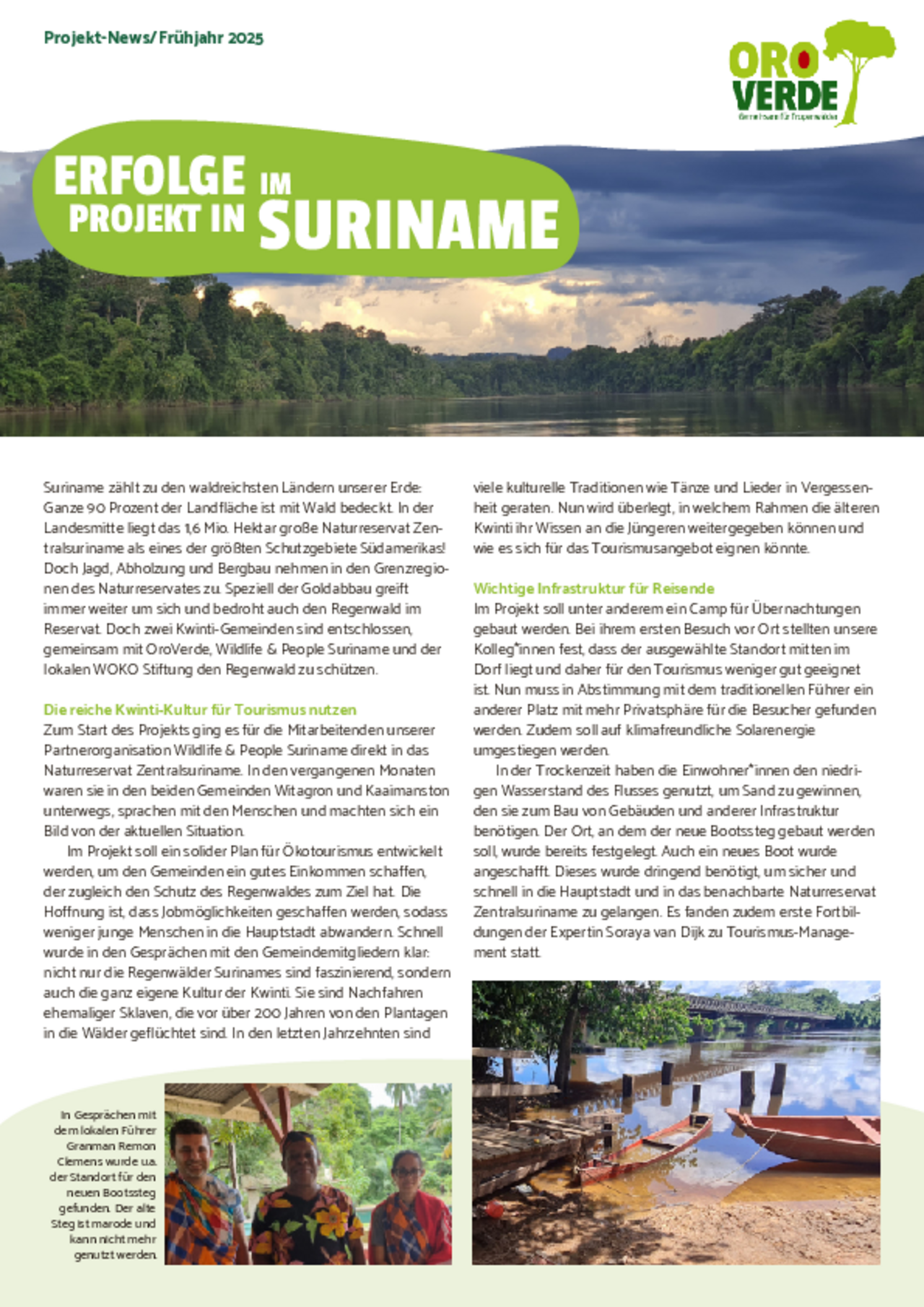 OroVerde Fortschrittsbericht Suriname 2025