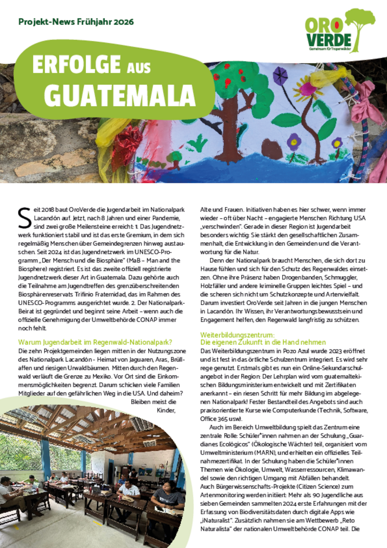 Fortschrittbericht Jugendprojekt Guatemala 01-2026