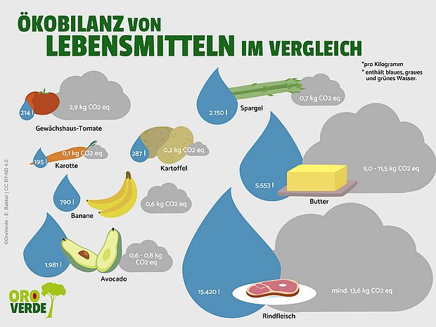 Ökobilanzen verschiedener Lebensmittel im Vergleich ©OroVerde - E. Bakker 
