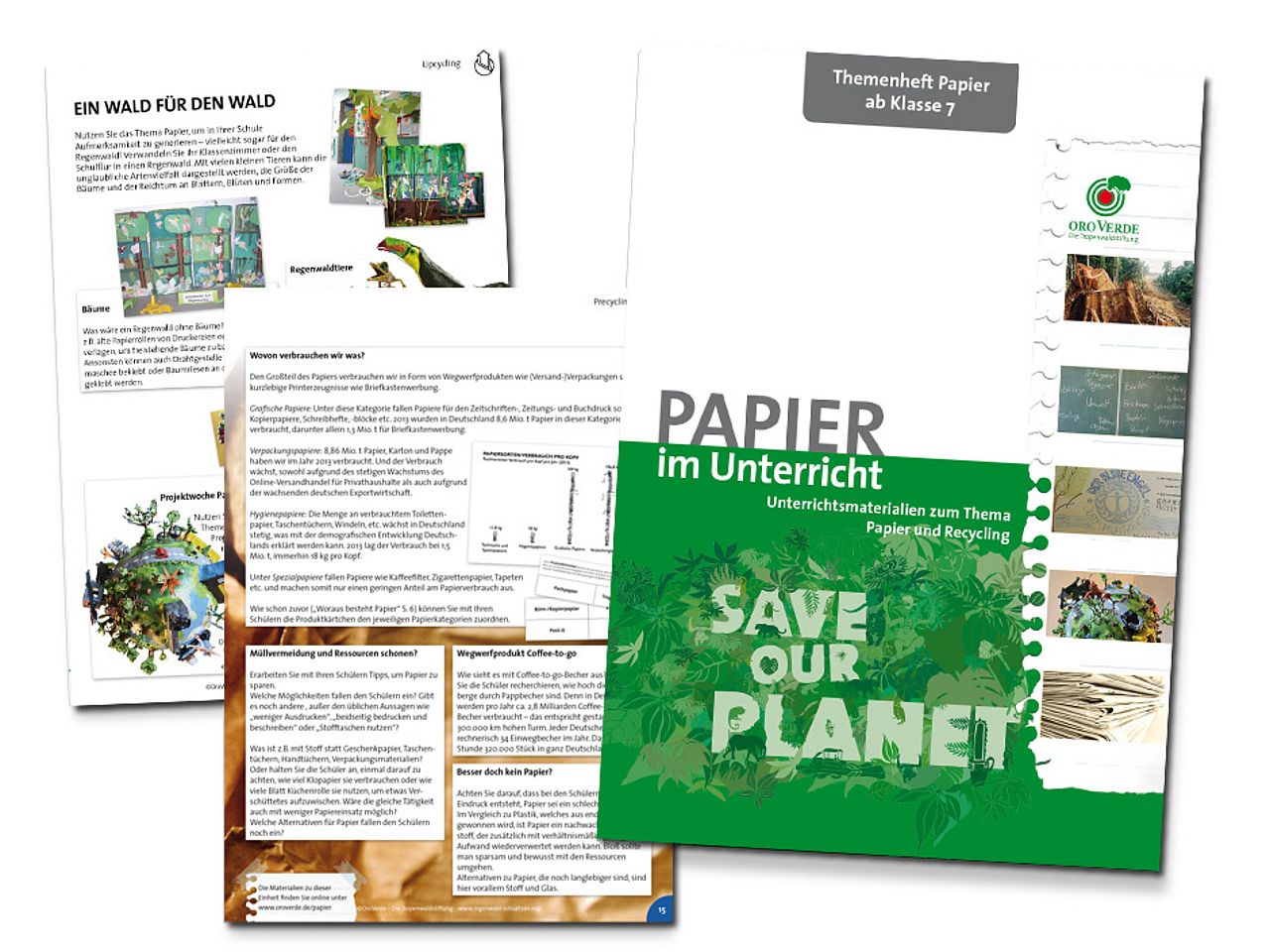 Unterrichtsmaterial Papier und Recycling "Save our planet"