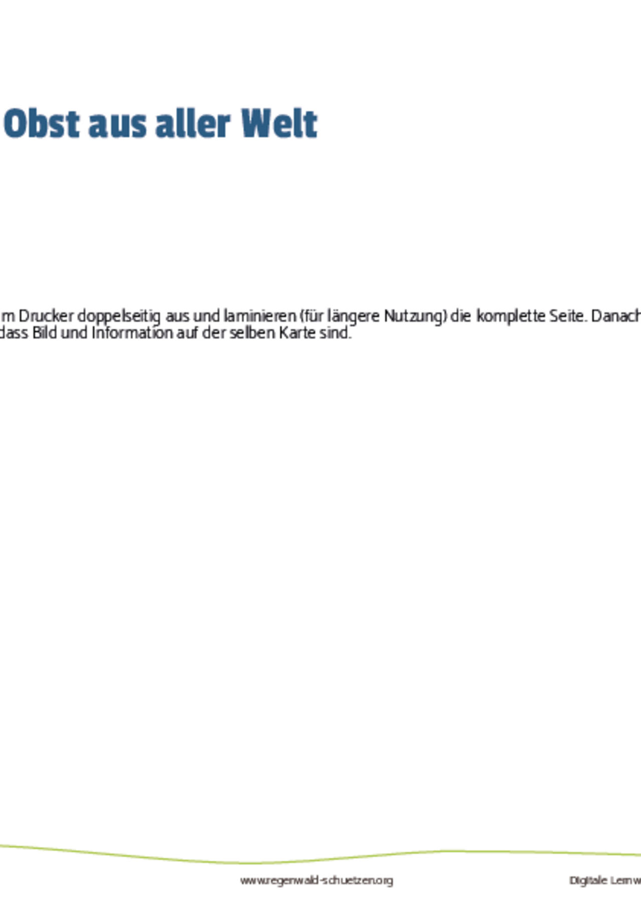 Bildkarten Obst und Gemüse