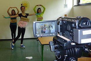 Filmclip-Dreh mit der 7. Klasse eines Gymnasiums