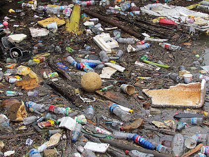 Plastik und der Regenwald: Verschmutzter Boden mit Müll © OroVerde-Kerstin Klewer