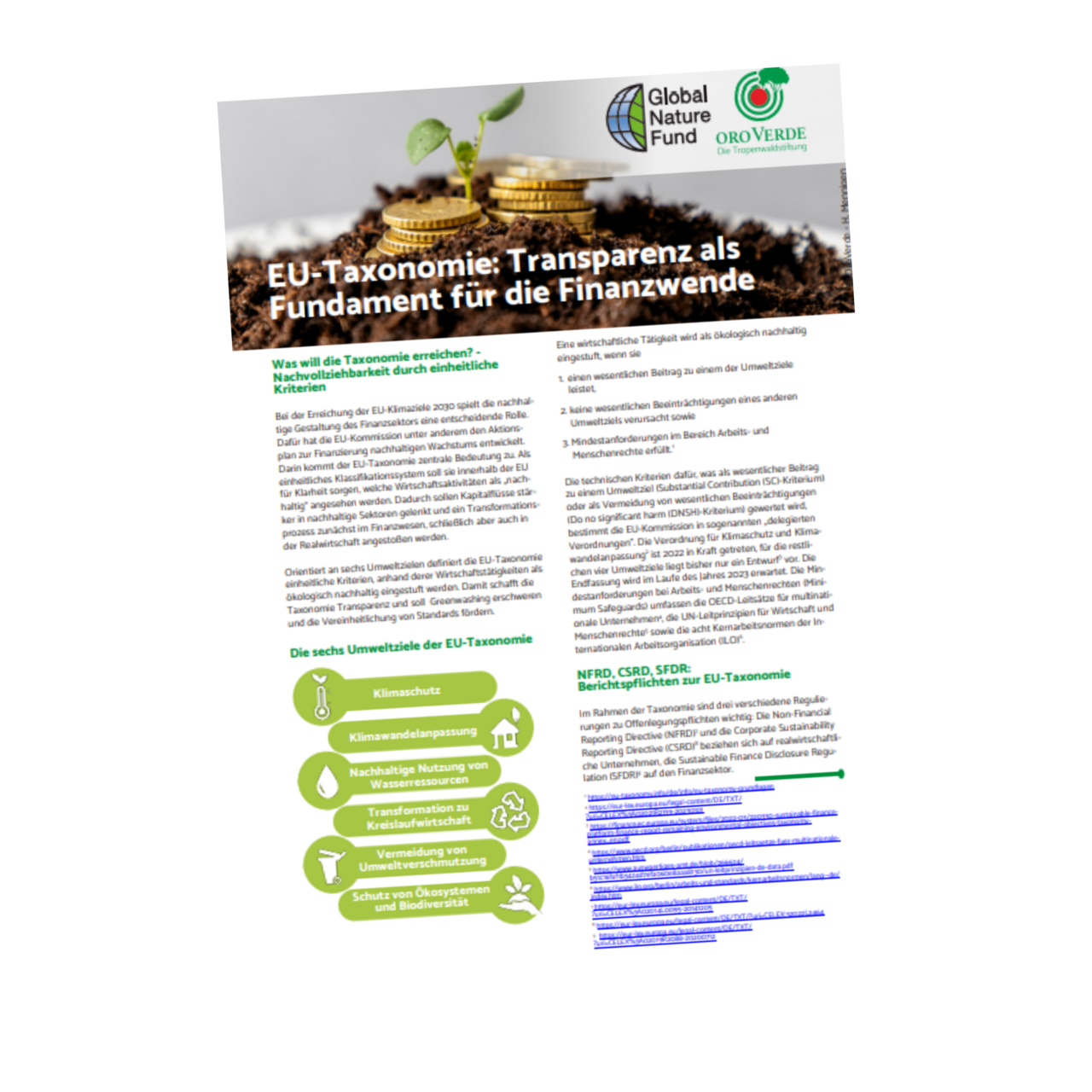 OroVerdes Factsheet zur EU-Taxonomie ©OroVerde