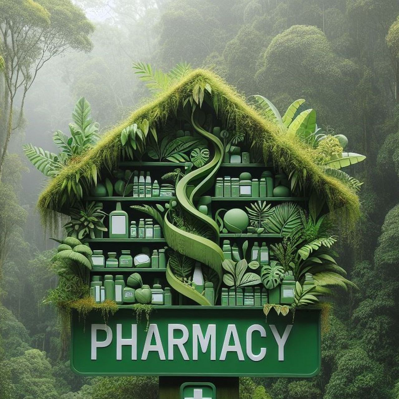 Viele Pflanze aus dem Regenwald liefern Wirkstoffe für Medikamente ©Microsoft Bing Image Creator