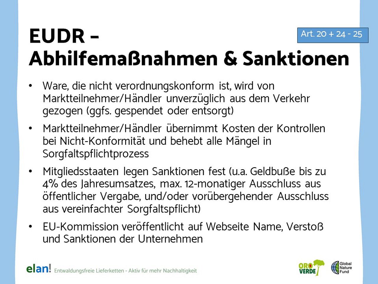 EUDR - Abhilfemaßnahmen & Sanktionen