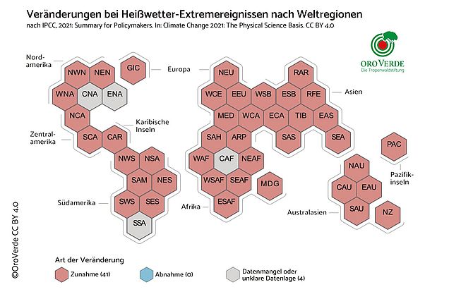 Daten global: Extrem heiße Wetterlagen haben seit den 1950er Jahren fast überall auf der Welt zugenommen ©ICCP CC BY 4.0