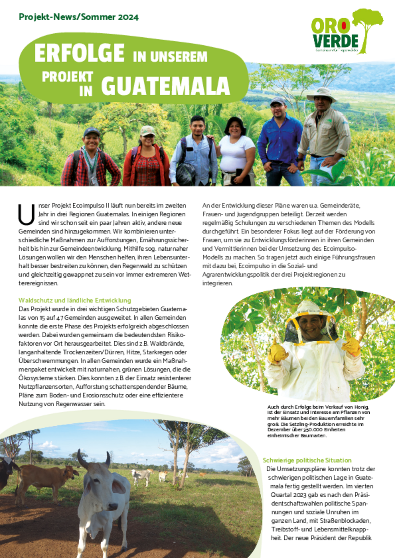 OroVerde Fortschrittsbericht Guatemala 2024