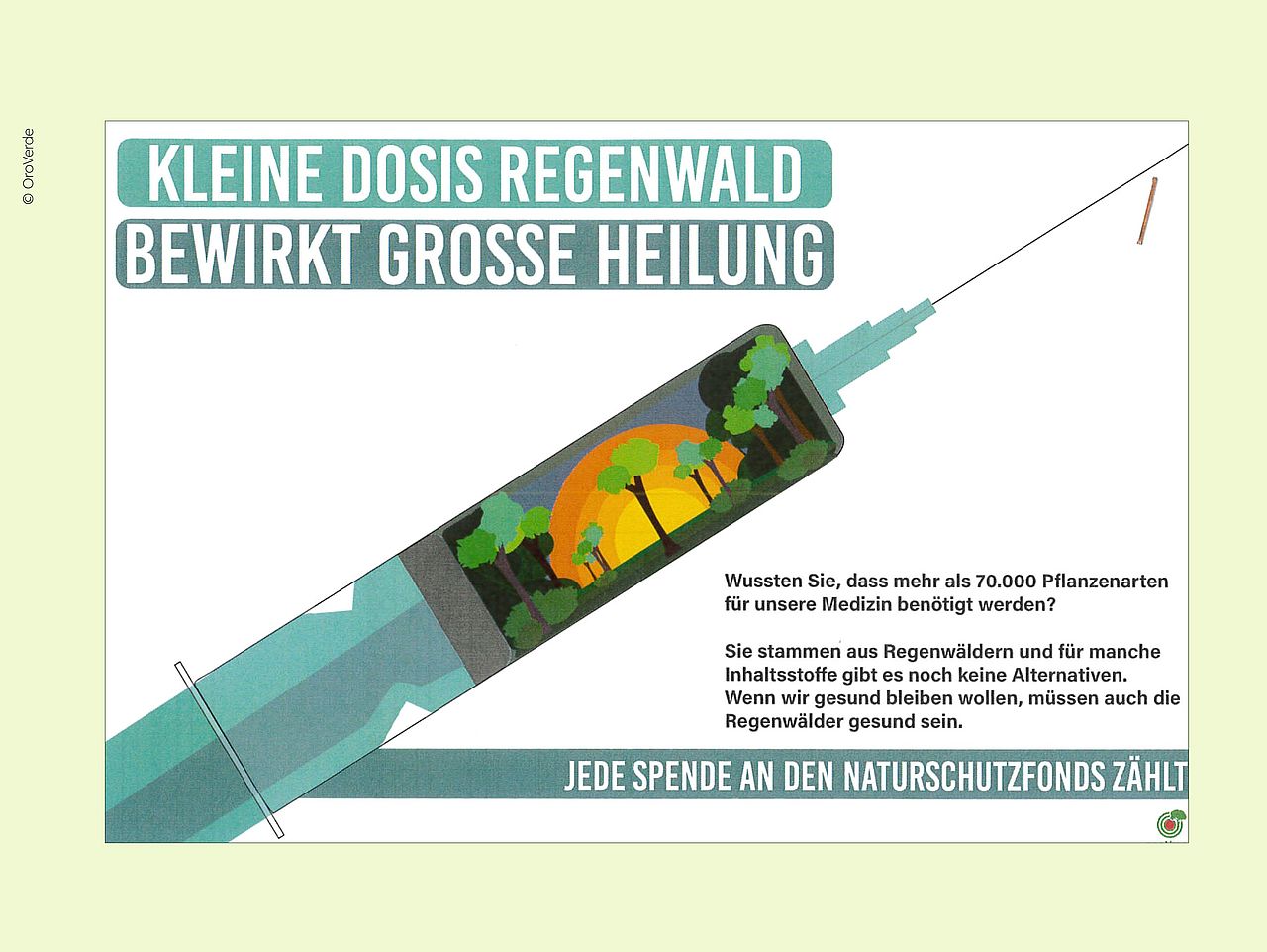 "Kleine Dosis Regenwald bewirkt große Heilung" - Dieses Plakat von Anna S. erreichte den 3. Platz im Plakatwettbewerb 2023