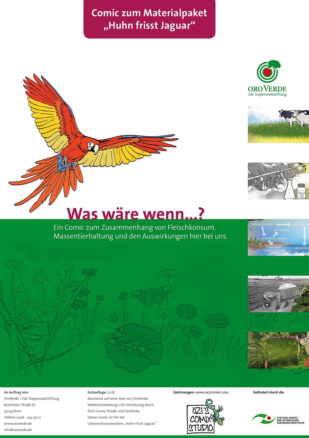 Deckblatt des Umweltbildungscomics ©OroVerde/ÖZI'S COMIX STUDIO