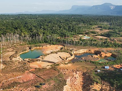 Artisanale Goldminen sind ein häufiger Grund für Entwaldung und Quecksilberverschmutzung. 