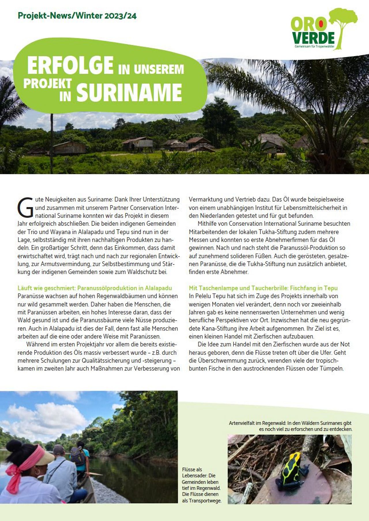 Projekt-Fortschritte aus Suriname 2023
