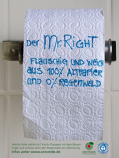 Beispiel für Recyclingpapier-Kampagne