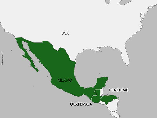Projektkarte: Mexiko Guatemala Honduras ©mapcharte.net