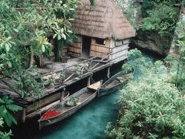 Manche Indigene leben in Hütten am Fluss im Regenwald © OroVerde-Birthe Hesebeck