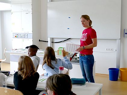 Tatort-Tropenwald: Bildungsarbeit mit Klasse von Bonns Fünfter. Schüler*innen erarbeiten Klimaschutz. ©OroVerde Tatort-Tropenwald: Bildungsarbeit mit Klasse von Bonns Fünfter. Schüler*innen erarbeiten Klimaschutz. ©OroVerde