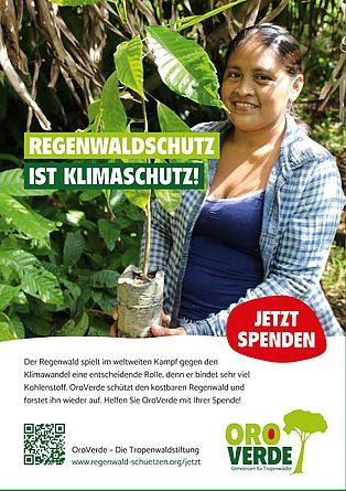 Freianzeige: Regenwaldschutz ist Klimaschutz ©OroVerde