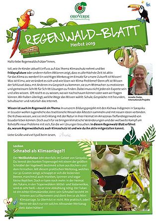 Regenwald-Blatt: Zeitung für Klein und Groß