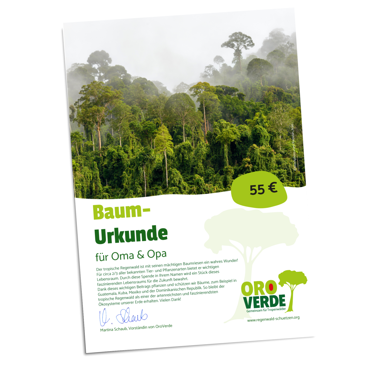 Baum-Urkunde Beispiel für Opa und Oma
