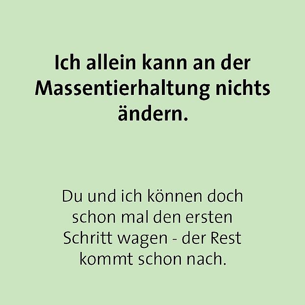 Buzzword-Bingo Karte 2: Ich allein kann an der Massentierhaltung nichts ändern.