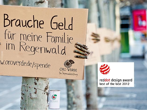 Die Zusammenarbeit zwischen der Agentur Ogilvy und OroVerde trägt Früchte und wird 2012 mit dem reddot design award: best of the best 2012 ausgezeichnet.