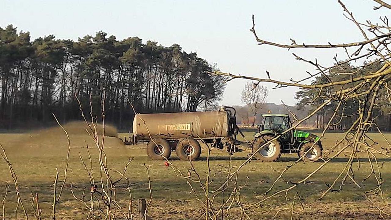 Traktor bringt Gülle aus ©OroVerde