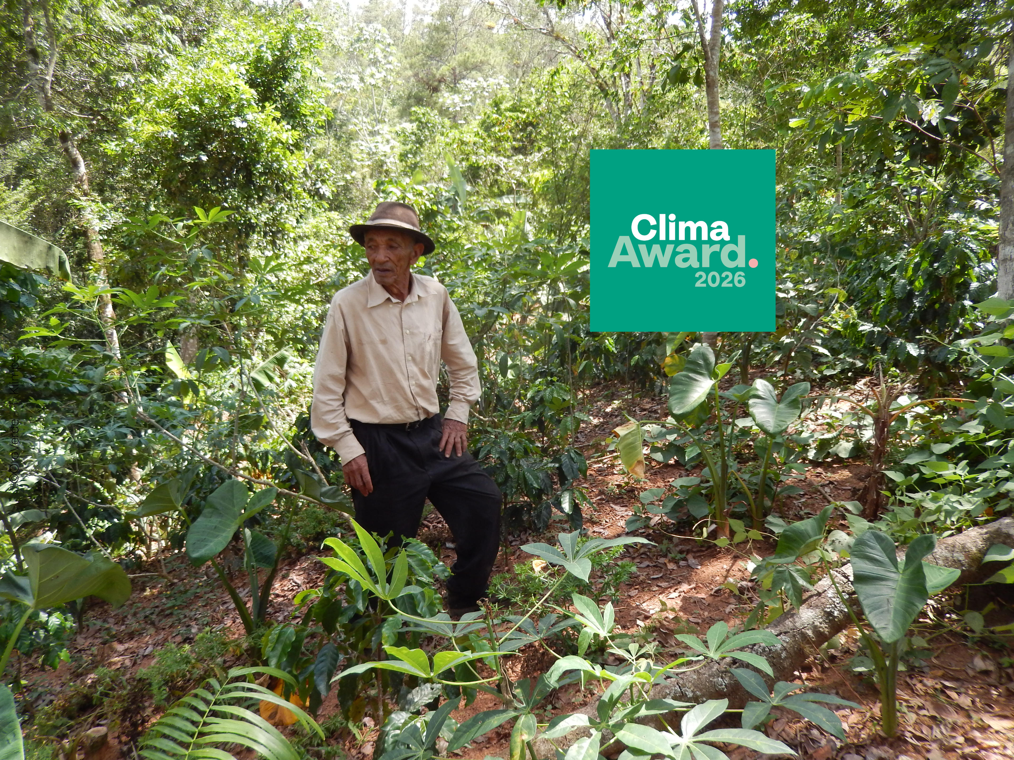 ClimaclicAward 2026: Projektbild Einkommen im Regenwald mit einem Bauern im Waldgarten
